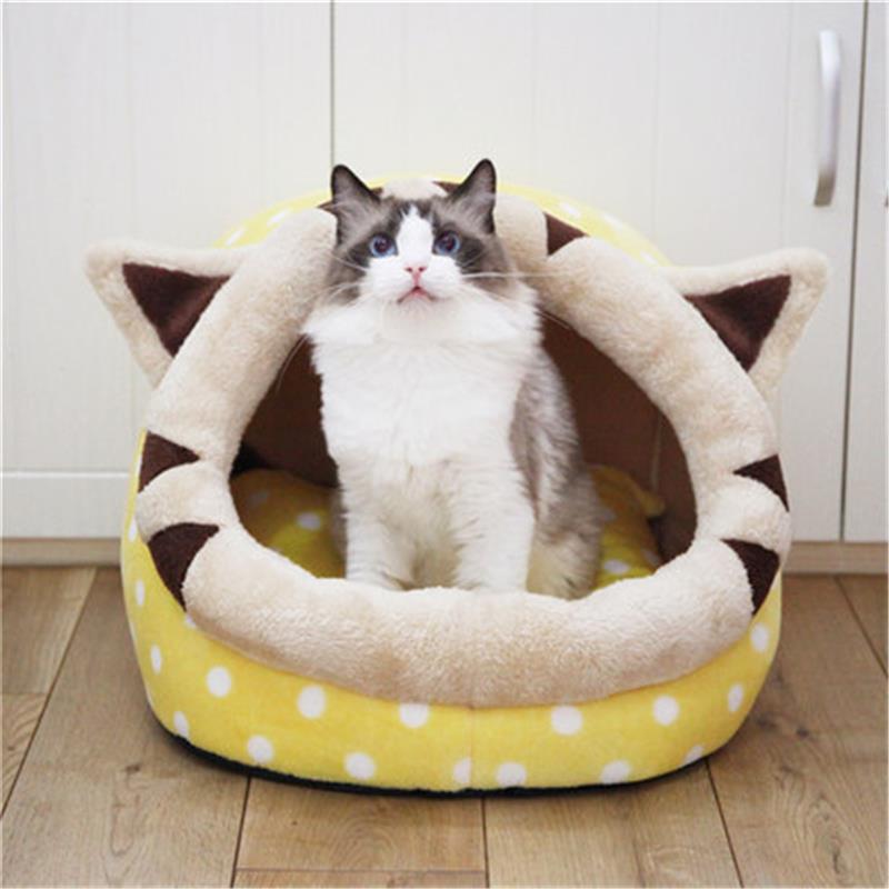 High Quality Pet House Cotton Plush Cat Cave House Pet Bed Pet Dog House Lovely Soft Suitable Pet Dog Cushion Cat Bed House-ebowsos