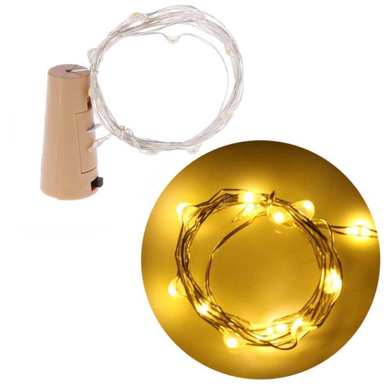 High Quality m Battery Operated Copper Wire Wine Bottle Cork 15LED Fairy String Light Using 3*LR44 Button Batteries - ebowsos