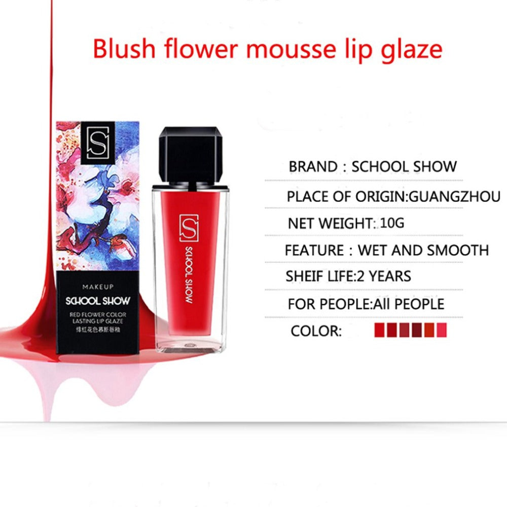 High Shine Lip Lacquer Red Mousse Lip Glaze is Not Easy To Decolorize Lip Gloss Smooth Buildable intense Glitter Lip Gloss - ebowsos