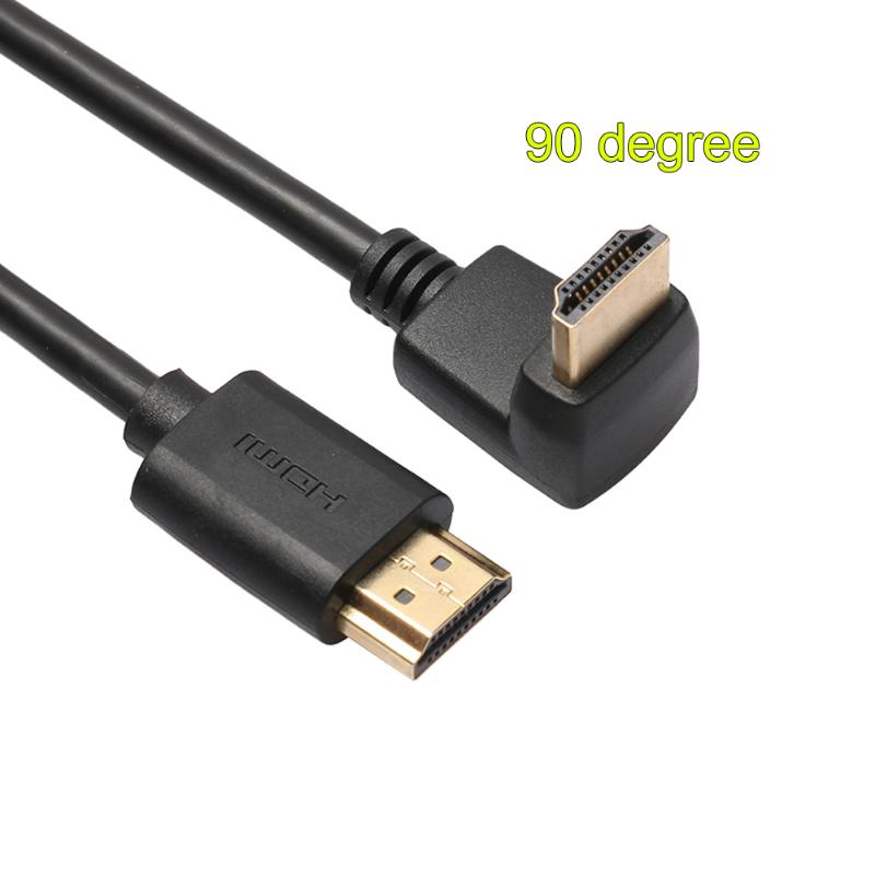 High Speed 1m Full HD 1080p HDMI Cable 90 Degree Angle HDMI Cable Kable Supports for PS3 PS4 TV DVD Players PC Computer - ebowsos