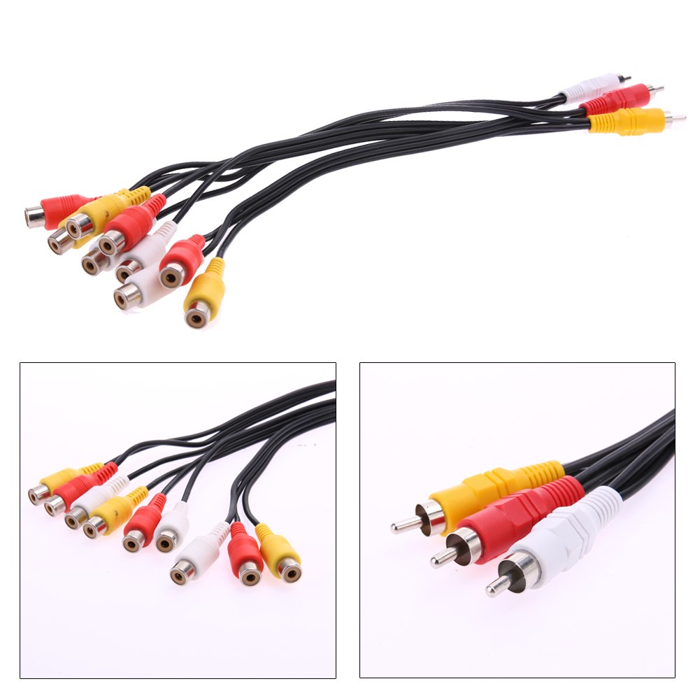 High Speed 3RCA Male to 9 RCA Male Composite Audio Video AV Cable Plug 3X RCA Retail & Wholesale - ebowsos
