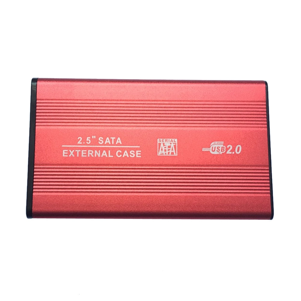 High Speed External USB 2.0 to Hard Disk Drive SATA 2.5" inch HDD Adapter Red Aluminum Alloy Shell Enclosure Box for PC Computer - ebowsos
