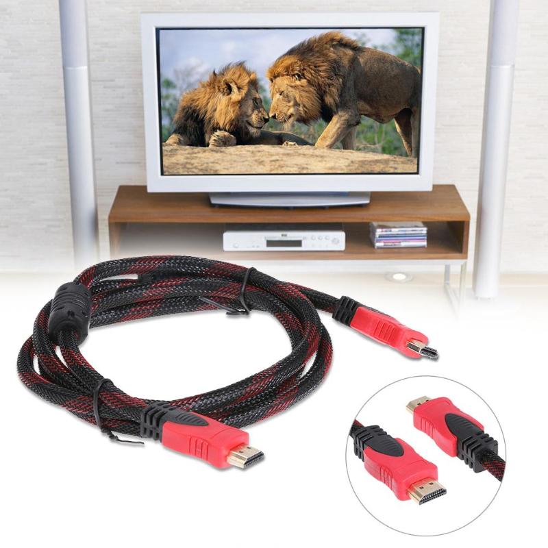 High Speed Gold Plated Plug Male-Male HDMI Cable 1.4 Version Nylon TV Monitor HDMI Cables for Computer 1.5/3 /5 /10 /15/20m - ebowsos