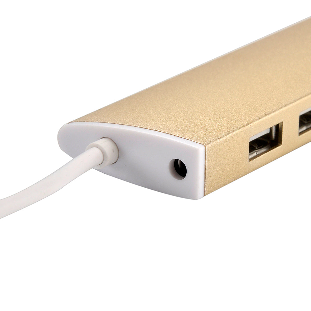 High Speed Gold Portable 7 Port USB 2.0 External Hub Splitter W/Dual Line 1M for PC Laptop USB Hubs - ebowsos