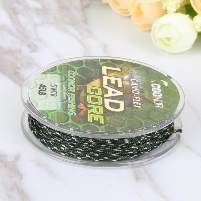 High Strength Fishing Line 45lb 5m Leadcore Braided Camouflage Carp Hair Rigs Lead Core Fishing Tackle Fishing Accessories-ebowsos