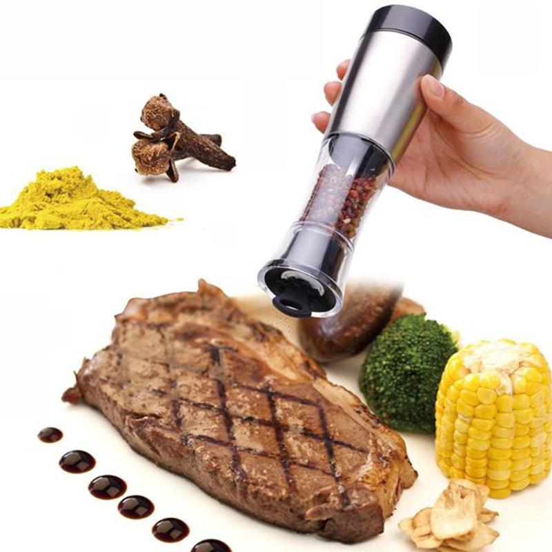 High quality Electric Stainless Steel Electric Salt Pepper Mill Spice Grinder Muller Kitchen Tool - ebowsos