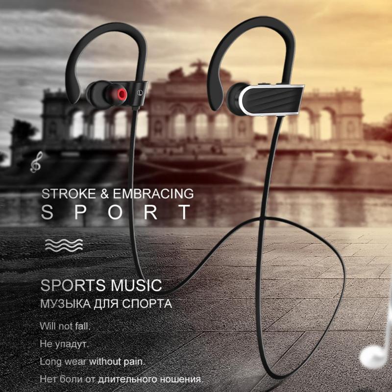 ES7 Sport Running Bluetooth Earphone Earhook Noise Cancelling IPX4 Waterproof Wireless Headphone Headset with Mic Promotion - ebowsos