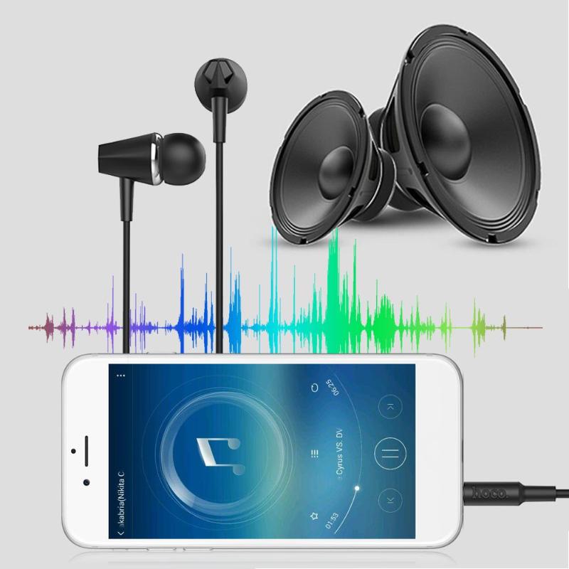 M34 3.5mm Wired Stereo Earphone In Ear Headset Super Bass Wire Control Headphone with Microphone High Quality Earphone - ebowsos