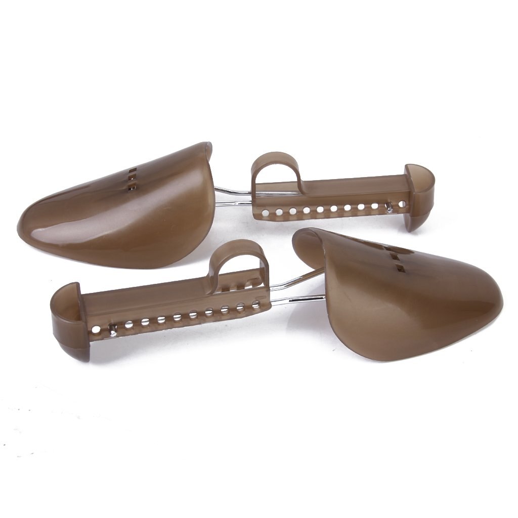 Hot-1 Pair of Adjustable Plastic Shoe Trees for Men UK Size 6-13---Brown - ebowsos