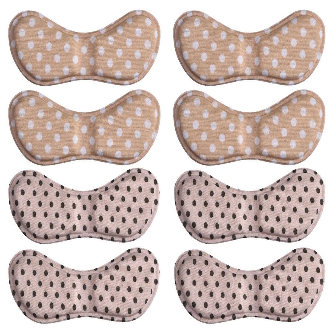 Hot-4 Pairs Heel Stickers Heel Cushion Pads Shoe Heel Insoles for Improved Shoe Fit and Comfort Beige Color with Black and Whi - ebowsos