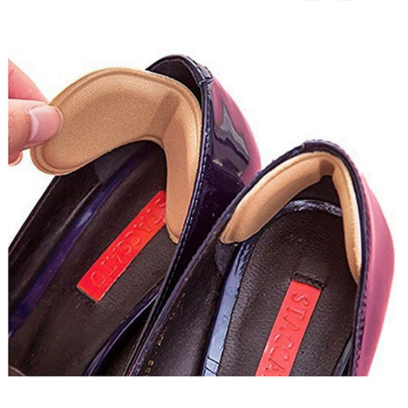 Hot-4 Pairs Shoe Heel Insoles Prevent Rubbing Heel Shoes Heel Stickers Adjustments The Shoes Length Shoe Heel Pad Black+beige - ebowsos