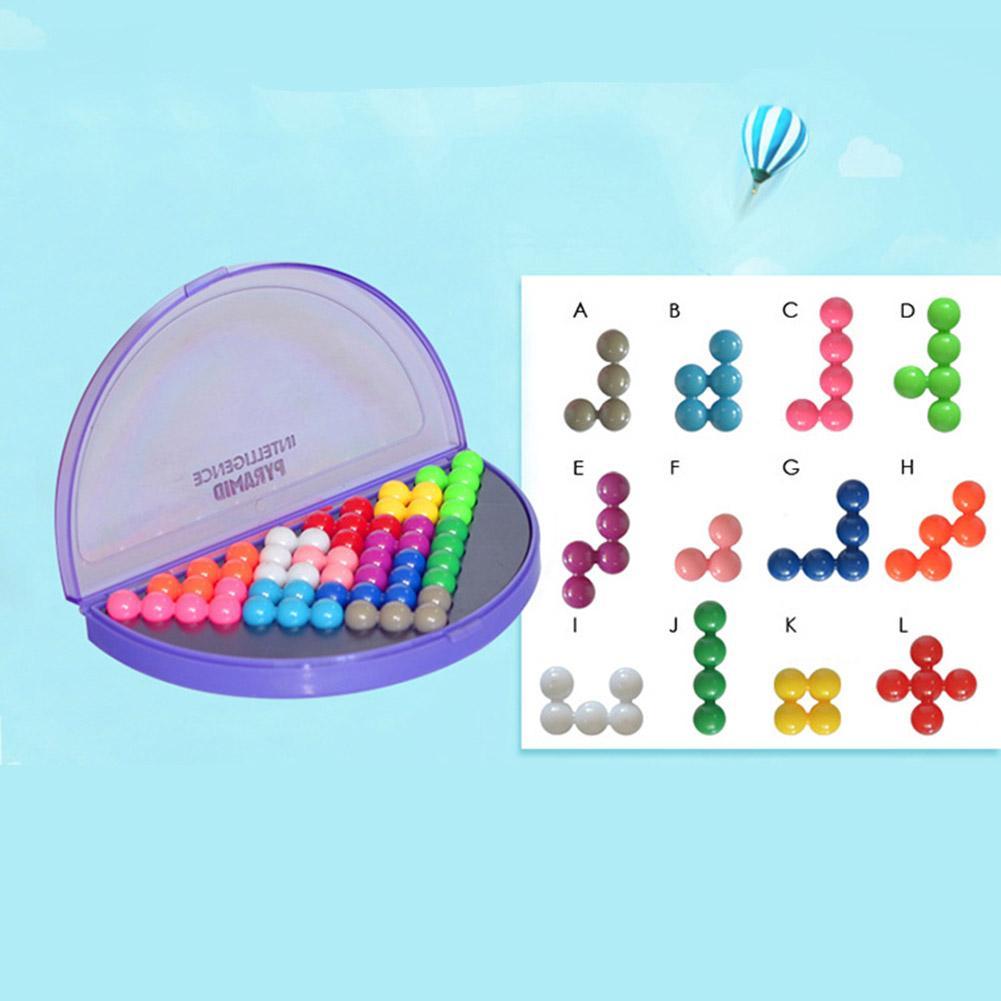 Hot Sale Children IQ Pyramid Beads Puzzle Brain Teaser Educational Game Toys-ebowsos
