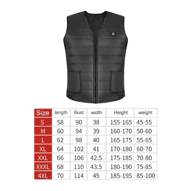 Hot Sale Cycling Vests Multi-function USB Electric Heated Vest Winter Fishing Cycling Thermal Waistcoat for Men Women-ebowsos