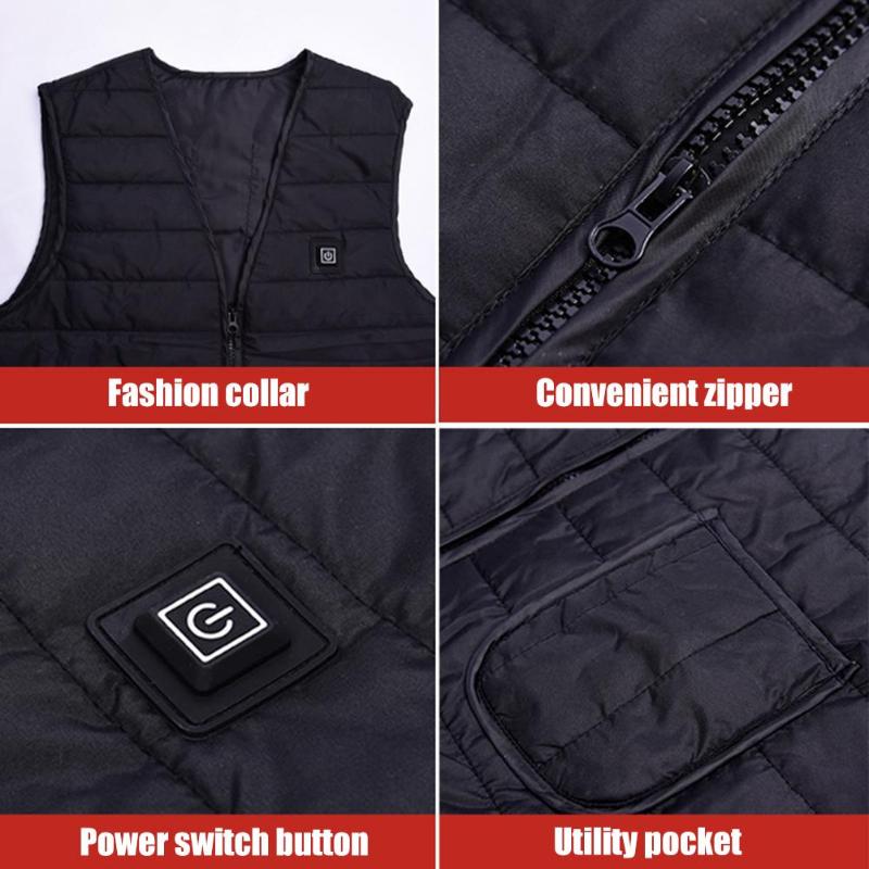 Hot Sale Cycling Vests Multi-function USB Electric Heated Vest Winter Fishing Cycling Thermal Waistcoat for Men Women-ebowsos