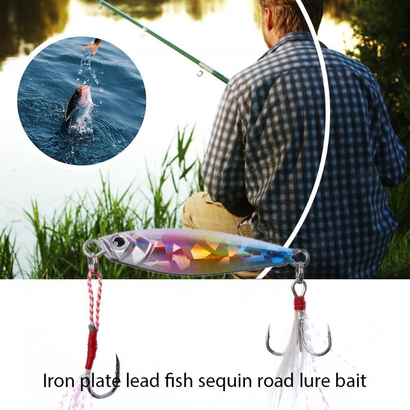 Hot Sale Fishing Bait Reduced Alertness Of Fish Outdoor Lead Luminous Feather Fishing Lure Bionic Bait with Hook Fishing-ebowsos