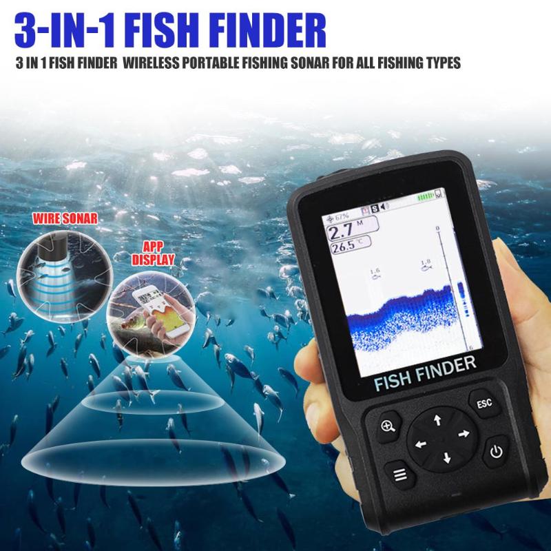 Hot Sale Fishing Finder Tools Delicate Design Wireless Portable Depth Sonar LCD Fish Finders Echo Sounder Fishing Finder Tools-ebowsos