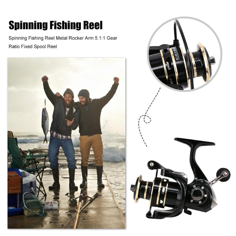 Hot Sale Fishing Reels Multi-function AC2000 AC3000 Spinning Fishing Reel Full Metal Rocker Arm 5.1:1 Fixed Spool Reel-ebowsos