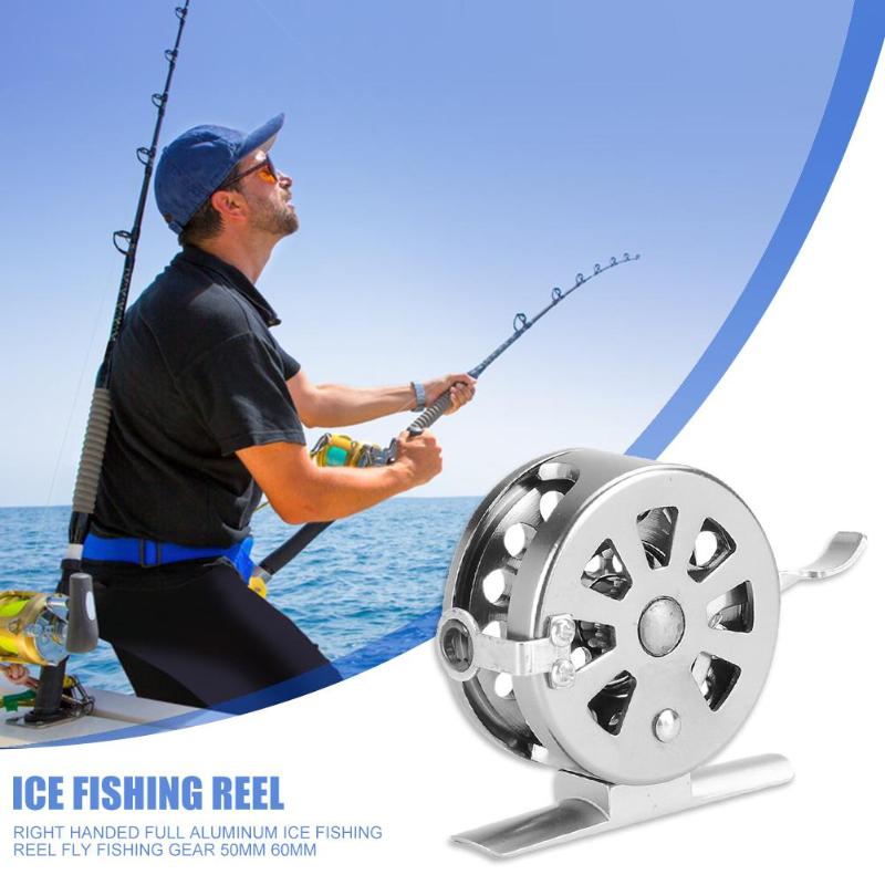 Hot Sale Fishing Reels Multi-function Right Handed Full Aluminum Ice Fishing Reel V-Shape Fly Fishing Gear 50mm 60mm-ebowsos