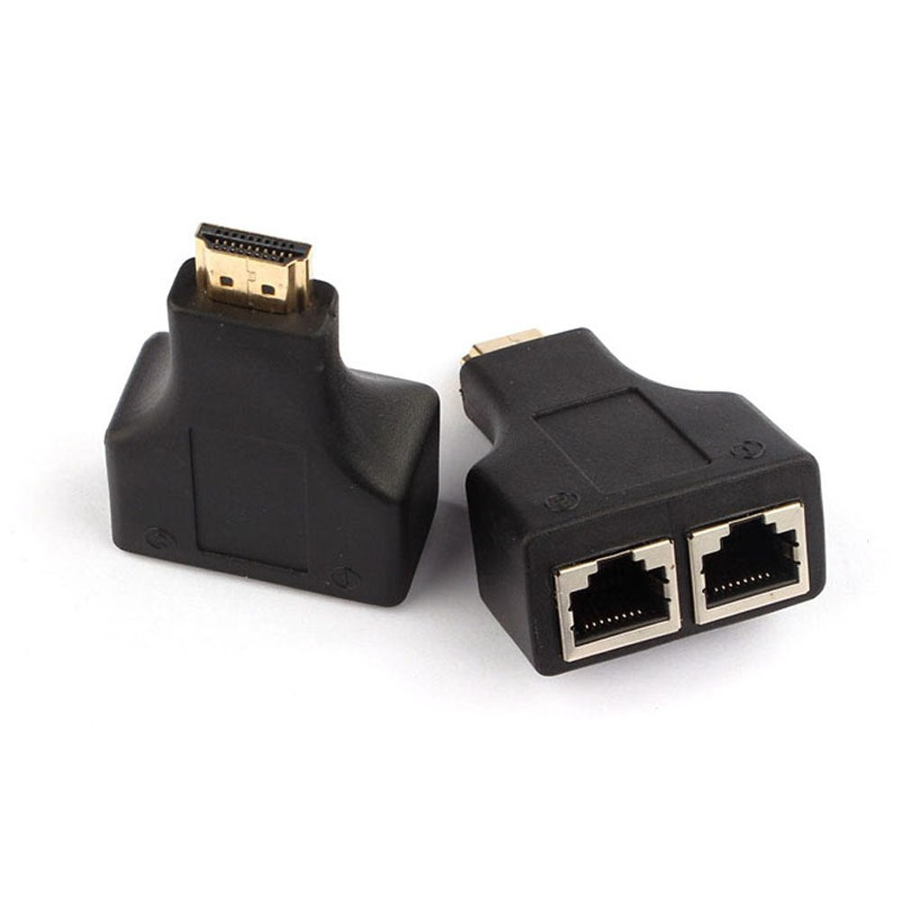 Hot Sale HDMI To Dual Port RJ45 Network Cable Extender Over by Cat 5e / 6 1080p Wholesale Price - ebowsos