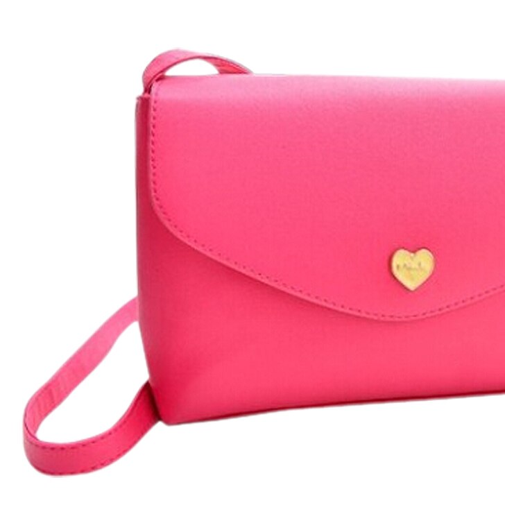 Hot Sale Heart Women Leather Handbags Cross Body Shoulder Bags Fashion Messenger Bags Small Women Bags rose - ebowsos