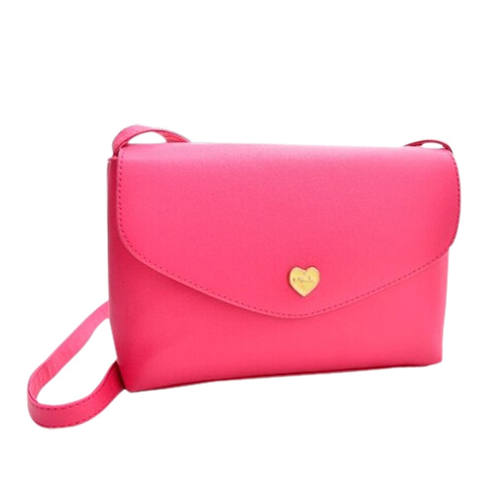 Hot Sale Heart Women Leather Handbags Cross Body Shoulder Bags Fashion Messenger Bags Small Women Bags rose - ebowsos