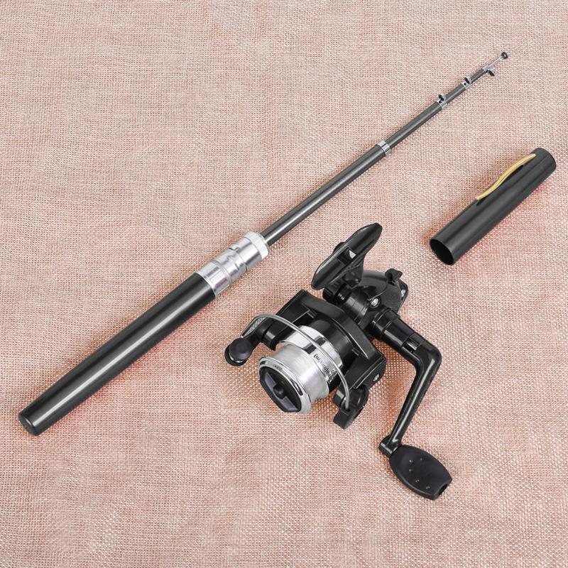 Hot Sale Rod Combo Multi-function Portable Portable Pocket Telescopic Mini Fishing Pole Pen Shaped Fishing Rod Reel Combo-ebowsos