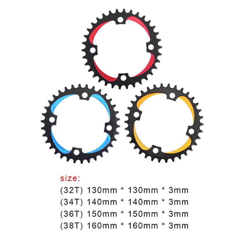 Hot Sale Single Plate Delicate Design Bicycle Round Narrow Chainring MTB 104BCD Tooth Single Plate Parts Dual Color-ebowsos