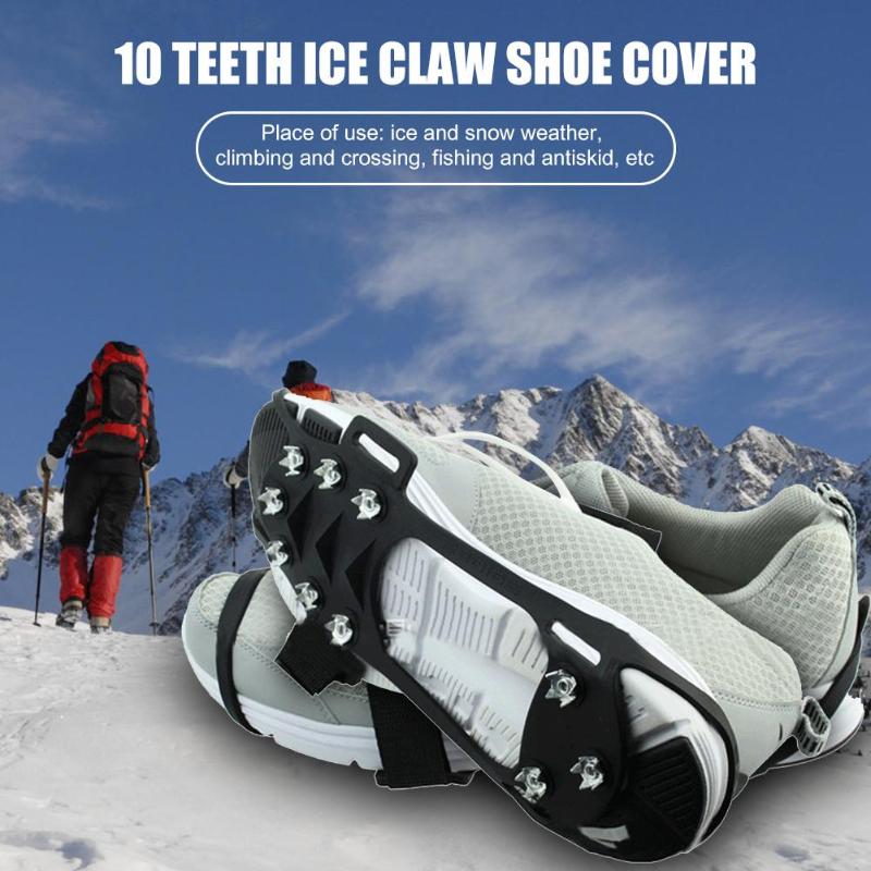 Hot Sale Snow Ice Claws Multi-function 2pcs 10 Teeth Crampon Ice Surface Claws Spike Winter Outdoor Non-slip Shoe Cover-ebowsos