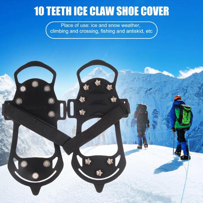Hot Sale Snow Ice Claws Multi-function 2pcs 10 Teeth Crampon Ice Surface Claws Spike Winter Outdoor Non-slip Shoe Cover-ebowsos