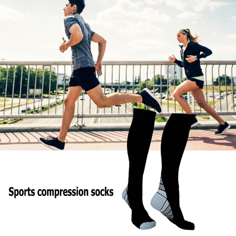 Hot Sale Sports Socks Solid Color Compression Sports Socks Splicing Color Women Men Cycling Calf Length Socks Outdoor Running-ebowsos