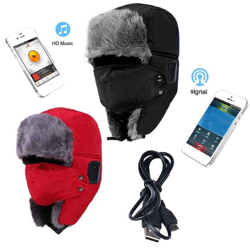 Hot Type Winter Use Earphone Sport Outdoor Winter Warm Bluetooth Headset Hats Earphone For Trapper fone de ouvido - ebowsos