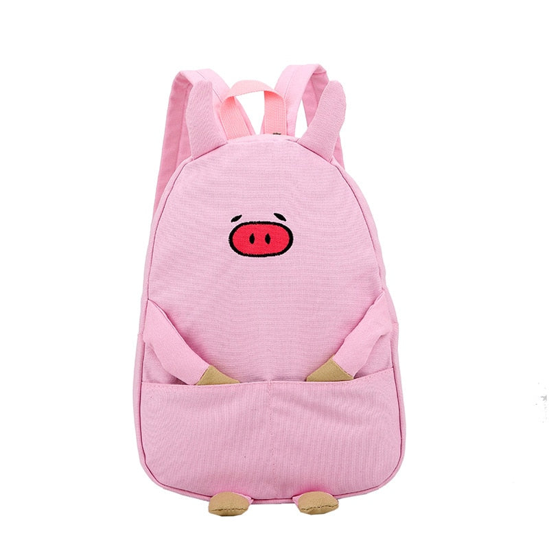 Hot sale Cute Piggy Shoulders Backpack Pig Canvas School Bag Girls Student Shoulders Bag - ebowsos