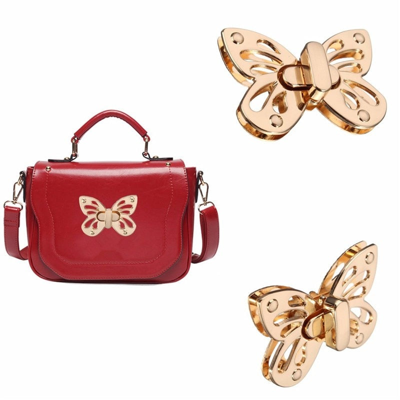 Hot sale Fashion Women Butterfly Tone Handbag Bag Accessories Purse Twist Turn Lock Snap Clasps/ Closure for Bag DIY Buckle - ebowsos
