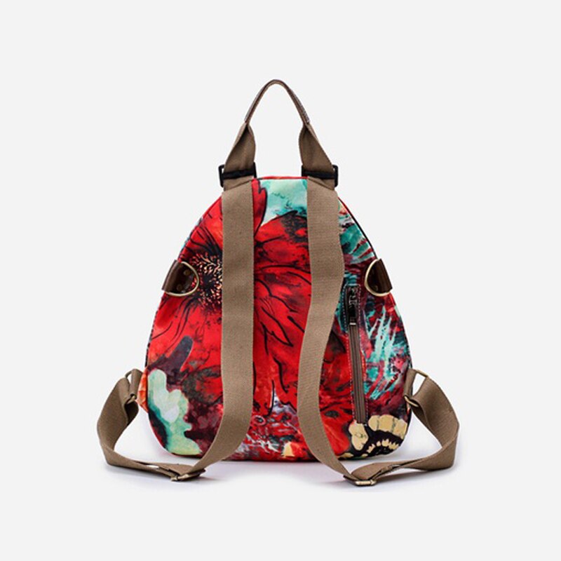 Hot sale Female Printing Nylon Backpack Women Small Vintage Floral Travel Casual Backpacks - ebowsos