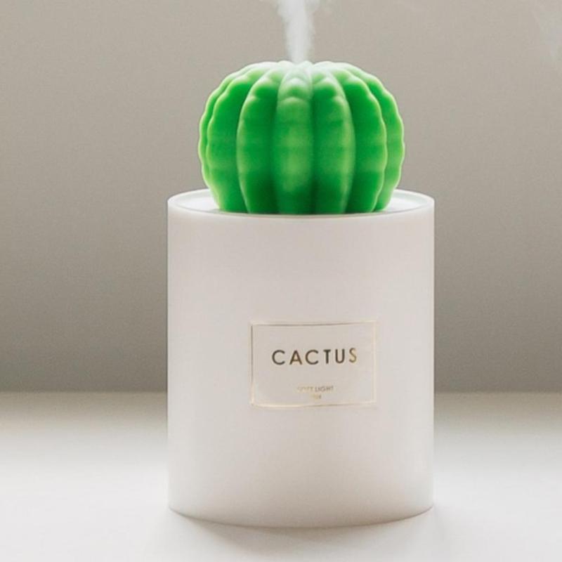 Household Appliances Cactus Air Humidifier Ultrasonic Humidifiers 280ML Mist Maker Aromatherapy Diffuser Aroma Mist Maker Home - ebowsos