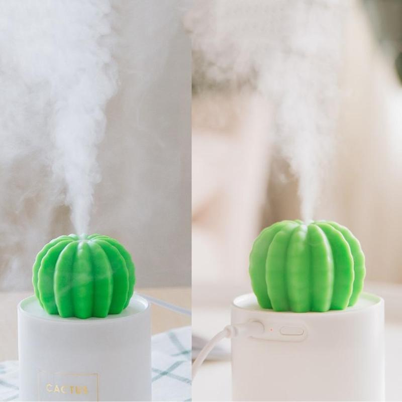 Household Appliances Cactus Air Humidifier Ultrasonic Humidifiers 280ML Mist Maker Aromatherapy Diffuser Aroma Mist Maker Home - ebowsos