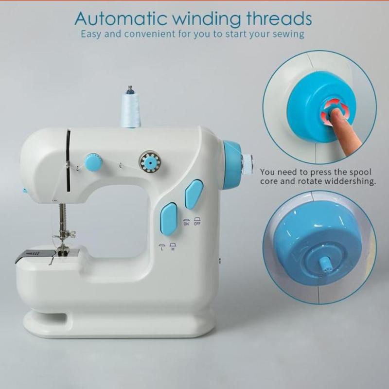 Household Automatic Winding Low Noise Desktop Electric Sewing Machine EU Plug Necessary Household Double-thread Sewing Supplies - ebowsos
