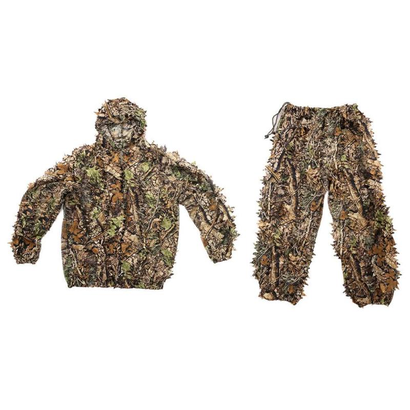 Hunting clothes New 3D maple leaf Bionic Ghillie Suits Yowie sniper birdwatch airsoft Camouflage Clothing jacket and pants-ebowsos