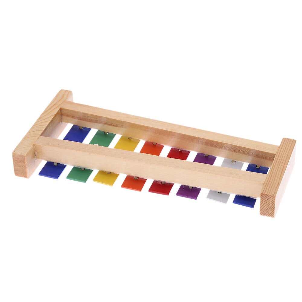 I548 Wood Pine Xylophone 8-Note 3mm Colorful Aluminum Plate C Key Percussion Toddle Kid Musical Toy-ebowsos