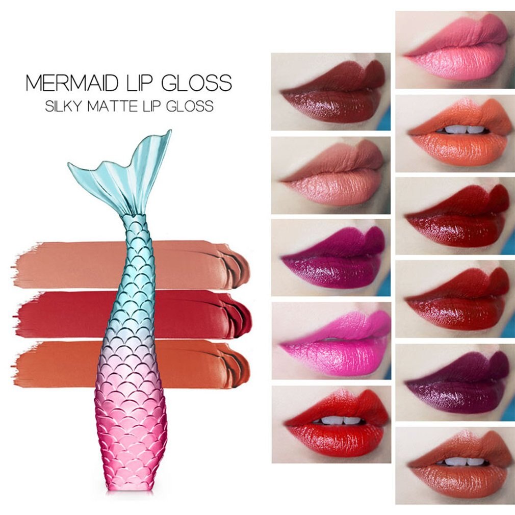 Ibcccndc 20 Colors Diamond Shine Mermaid Lip Gloss Waterproof Matte Long Lasting Liquid Lipstick Metal Nude Lip Glaze - ebowsos
