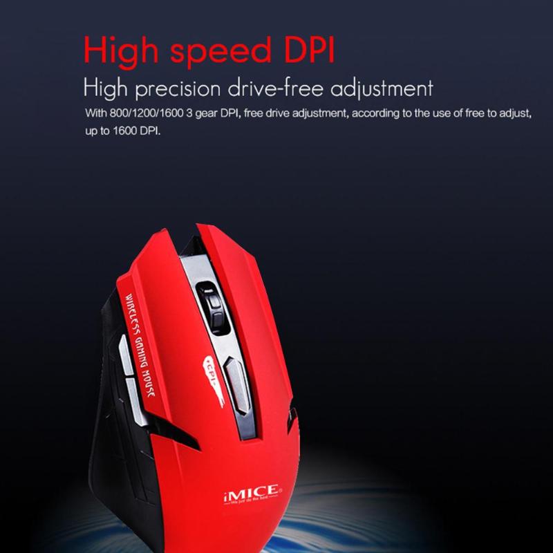 Imice E-1700 2.4GHz USB Receiver Wireless Mouse 6 Buttons Gaming Cordless Mice for Laptop Computer PC Mouse Drop Shipping - ebowsos