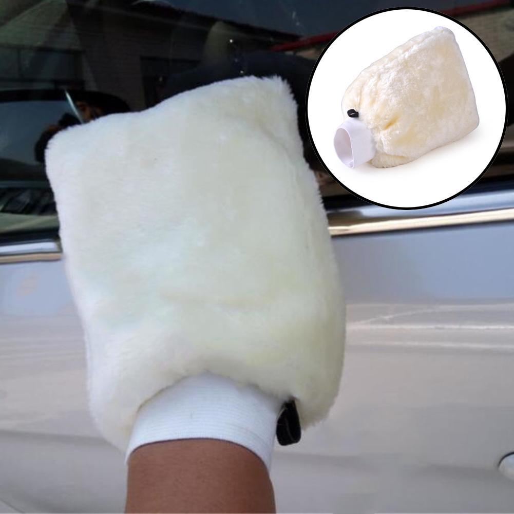 Imitation Sheepskin Mitt Car Soft Polishing Glove Lambswool Washing Cleaning-ebowsos