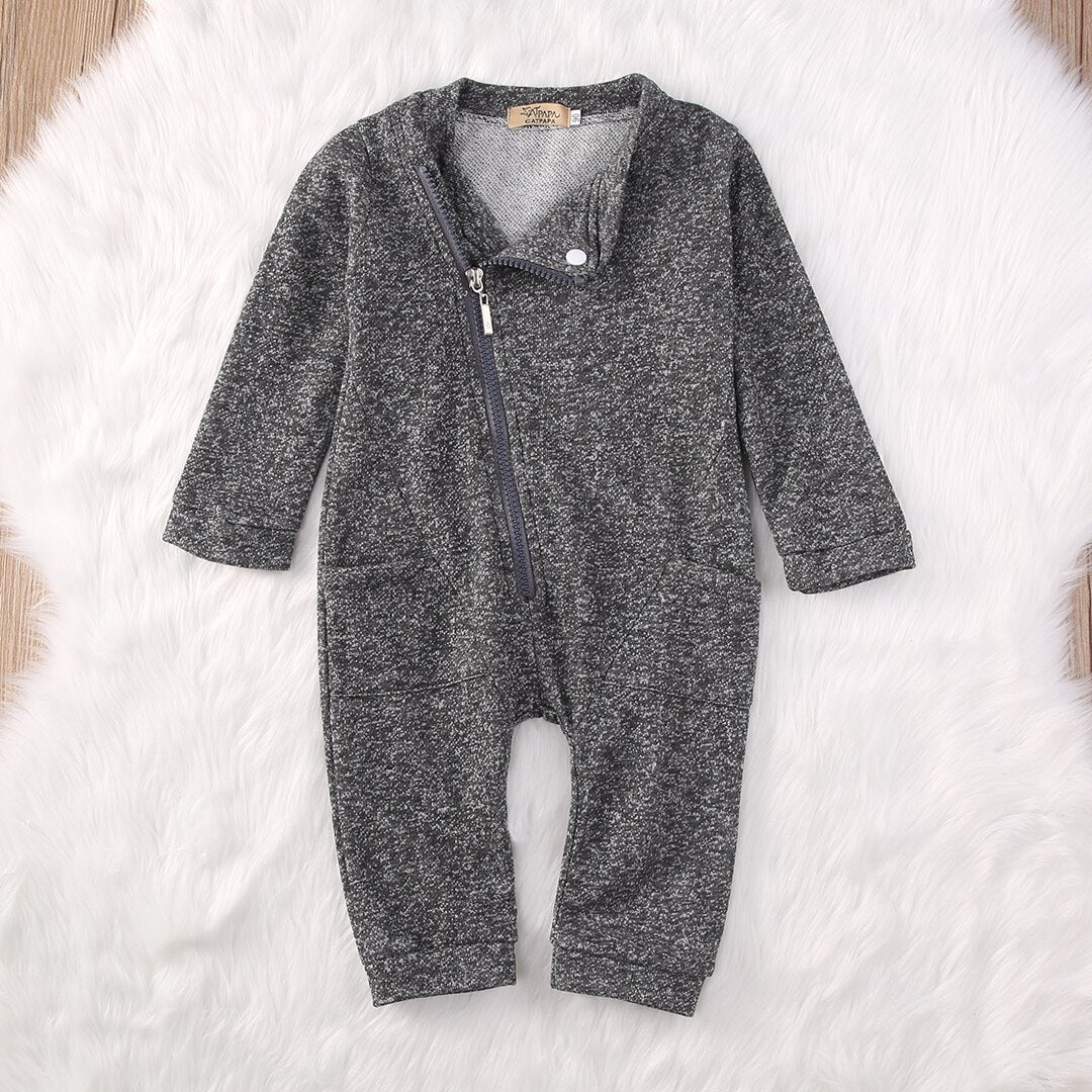 Infant Baby Boy Girl Long Jumpsuit Romper Winter Warm Long Sleeve Cotton Clothes Outfit - ebowsos