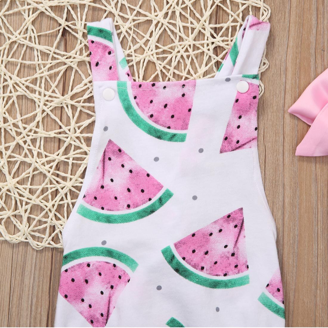 Infant Baby Girl Watermelon bodysuits Sunsuit Jumpsuit Outfit Set Clothes - ebowsos
