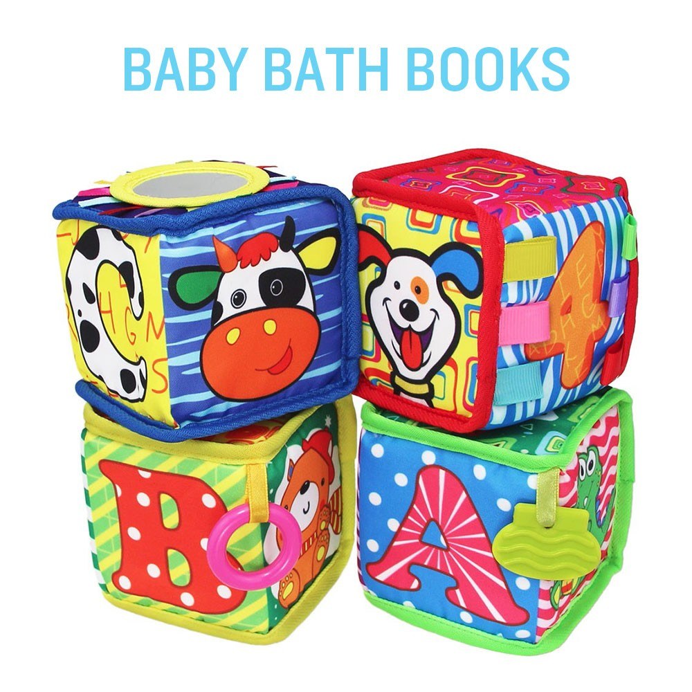 Infant Shower Books Non-Toxic Fabric Soft Cloth Animal Early Education Toy Clock Learning Education Toys-ebowsos