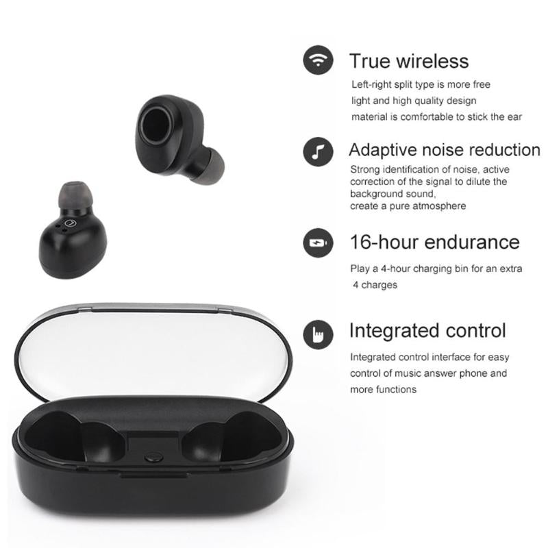 J29 TWS True Mini Bluetooth Earphones Wireless Stereo In-Ear Earbuds Headset with Microphone Charging Box Wireless earphones - ebowsos