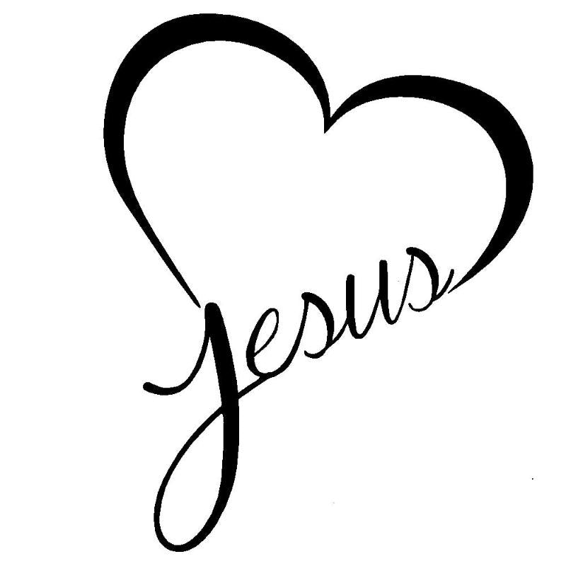 Jesue Heart Christian Car Sticker Reflective Window Bumper Sticker Decor - ebowsos