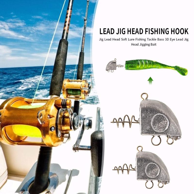 Jig Lead Head Fishing Fake Bait with 4pcs 3D Eyes Outdoor Fishing Tools-ebowsos