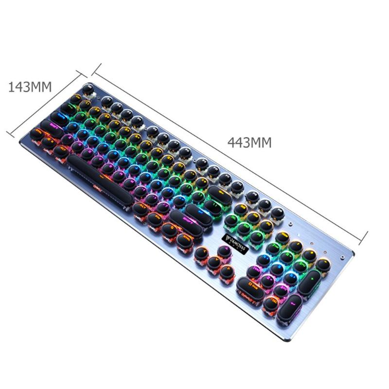 K11 Punk Keycap 104 Keys USB Wireless Blue Switch Backlit Mechanical Gaming Keyboard for PC Computer Gamer High Quality Keyboard - ebowsos