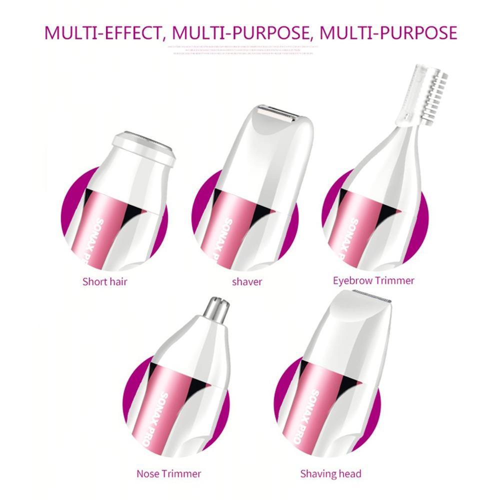 5 in 1 Epilator Female Eyebrow Trimmer Epilator Shaver For Hair Removal Epilator Face depilador Female Bikini Depilatory - ebowsos